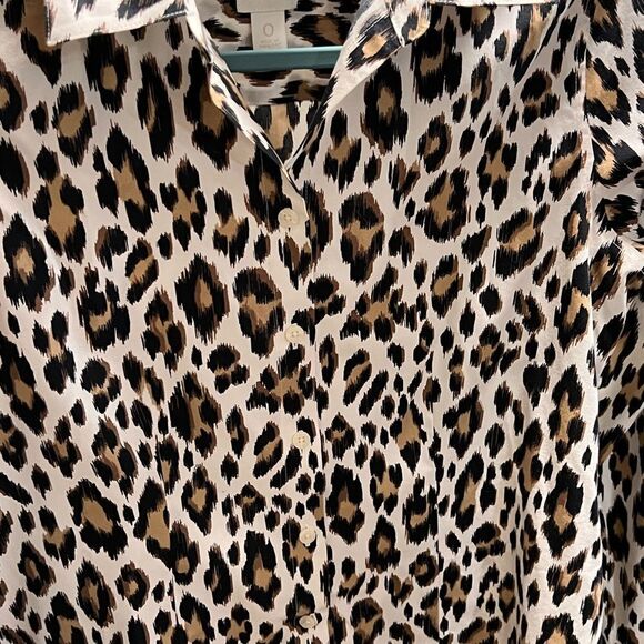 EUC Chico's Leopard Print Long Sleeve Blouse Chico’s 0 #302 - Picture 2 of 8